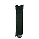 Dolce & Gabbana Strapless Lace Maxi Dress in Green Cotton
