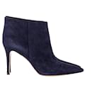 Gianvito Rossi Ankle Boots in Navy Blue Suede
