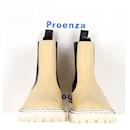Proenza Schouler Chelsea Ankle Boots in Beige Leather