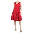 Red lace-trimmed dress - size UK 12 - Alaïa