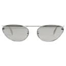 Silberne Cat-Eye-Sonnenbrille mit Metallrahmen - Alexander Mcqueen