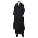 Black wool patchwork coat - size L - Autre Marque