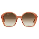 Chloe Orange orangefarbene Sonnenbrille mit geflochtenen Bügeln – Größe - Chloé
