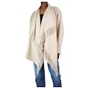 Abrigo mezcla de lana con flecos color crema - talla UK 6 - Isabel Marant Etoile