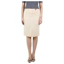 Cream wool pencil skirt - size UK 8 - Versace