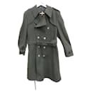 vintage loden trench coat 70's size S - Autre Marque