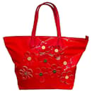 Red BLUGIRL BLUMARINE tote bag with large daisies application - Blumarine