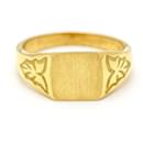 Yellow Gold Square Seal Ring. - Autre Marque