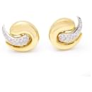 Gold earrings with diamonds. - Autre Marque