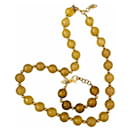 DOLCE & GABBANA set of golden steel necklace and bracelet with honey gold boule - Dolce & Gabbana