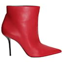 Saint Laurent Pierre 95 Ankle Boots in Red Leather