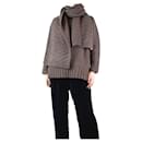 Set aus braun gesprenkeltem Pullover und Schal – Größe M - Autre Marque