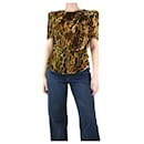 Top de terciopelo marrón con estampado de leopardo - talla UK 12 - Isabel Marant