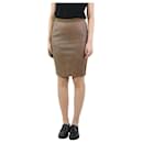 Brown leather pencil skirt - size UK 8 - Isabel Marant