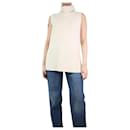 Cream sleeveless ribbed jumper - size S - Autre Marque