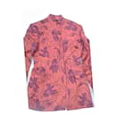 luxury jacket Nicoletta Ruggiero 40 orange satin flower pattern - Autre Marque