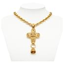 Chanel Gold-Kreuz-Anhänger-Halskette