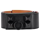 Cinturón Hermes Shadow Collier de Chien en cuero negro - Hermès