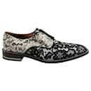 Black & White Two-Tone Floral Lace Derby - Givenchy