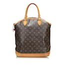 Borsa Louis Vuitton Monogram Lockit MM M40606 in pelle PVC marrone in ottime condizioni