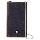 Capa de telefone Caveira - Alexander Mcqueen - Couro - Denim