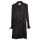 Burberry Double-Breasted Trench Coat in Black Cotton