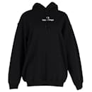 Balenciaga Sponsor Logo Print Hooded Sweatshirt in Black Cotton