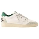 Ball Star Sneakers - Golden Goose Deluxe Brand - Leather - White/green