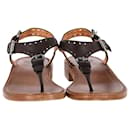 Church's Perforated Flat Sandals in Brown Leather