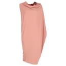 Asymmetrisches drapiertes Lanvin-Kleid aus rosa Baumwolle