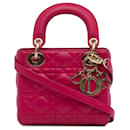 Dior Pink Mini Lambskin Cannage Lady Dior