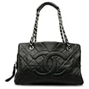 Chanel Black Quilted CC Caviar Tote