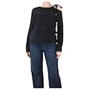 Black mohair-blend cold shoulder jumper - size UK 8 - Chanel