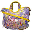 Etro Azul / Bolso de hombro de lona estampado paisley multicolor amarillo - Autre Marque