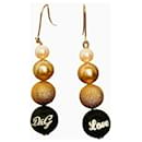 DOLCE & GABBANA earrings with white black gold pearls - Dolce & Gabbana