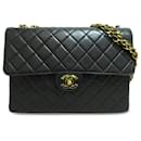 Chanel Black Jumbo Classic Lammfell Single Flap Bag