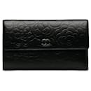 Chanel Black Camellia Leather Wallet