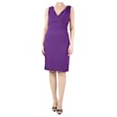 Purple V-neckline belted dress - size UK 10 - Christian Dior