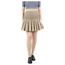 Beige pleated mini skirt - size UK 8 - Christian Dior