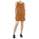 Rust brown sleeveless suede pocket dress - size UK 10 - Autre Marque