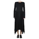 Black asymmetric pleated midi dress - size UK 10 - Joseph