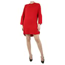 Red silk flare-sleeved dress - size UK 8 - Valentino