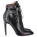Alaia Studded Stiletto Ankle Boots in Black Leather - Alaïa