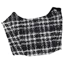 Alessandra Rich Checked Tweed Bustier in Black Wool