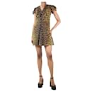 Brown ruffled leopard print mini dress - size UK 6 - Saint Laurent