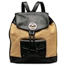 Chanel Brown CC Raffia and Leather Duma Backpack