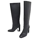 NEW HERMES BRITNEY BRITNEY H BOOTS202057Z 38 BLACK LEATHER LEATHER BOOTS - Hermès