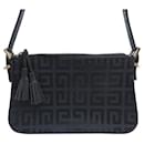 GIVENCHY HANDBAG MONOGRAM CANVAS AND BLACK LEATHER CANVAS HAND BAG POUCH - Givenchy
