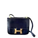Constance in smooth navy blue leather - Hermès