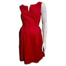 Rotes Lora-Popeline-Kleid von Joseph